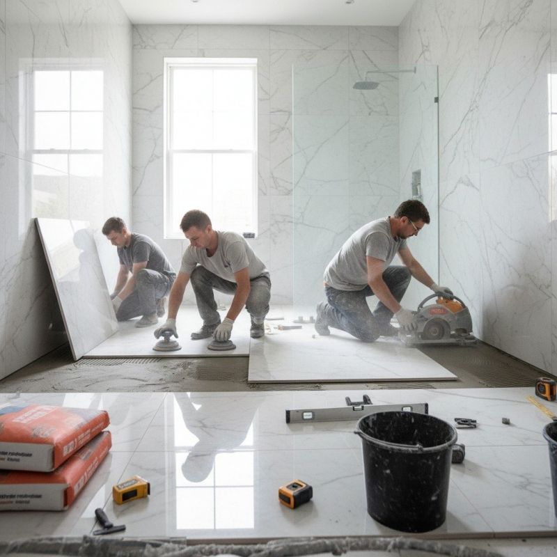 Marble Tile Floor Installation